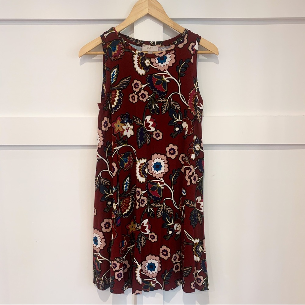 Loft Outlet floral sleeveless dress Sz xsp NWT